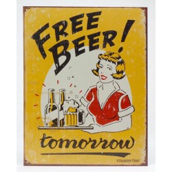 ENSEIGNE EN MÉTAL FREE BEER