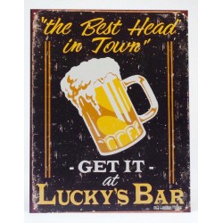 ENSEIGNE EN MÉTAL LUCKY'S BAR