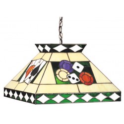 LAMPE TIFFANY POKER, CARRÉE